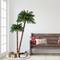 3.5ft. & 6ft. Double Trunk Pre-Lit Artificial Palm Tree, Clear Lights